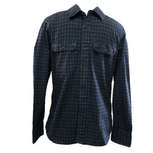 TOMMY hilfiger premium denim 2 tone navy long sleeve shirt small